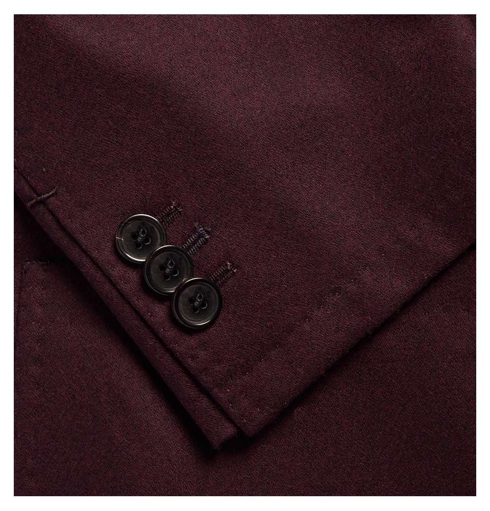 Burgundy Slim-Fit Wool and Cashmere-Blend Jacket