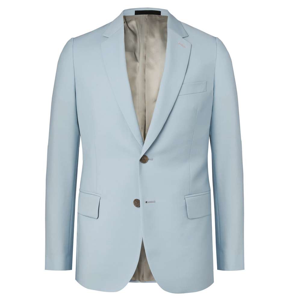 Light-Blue Soho Slim-Fit Wool and Mohair-Blend Jacket