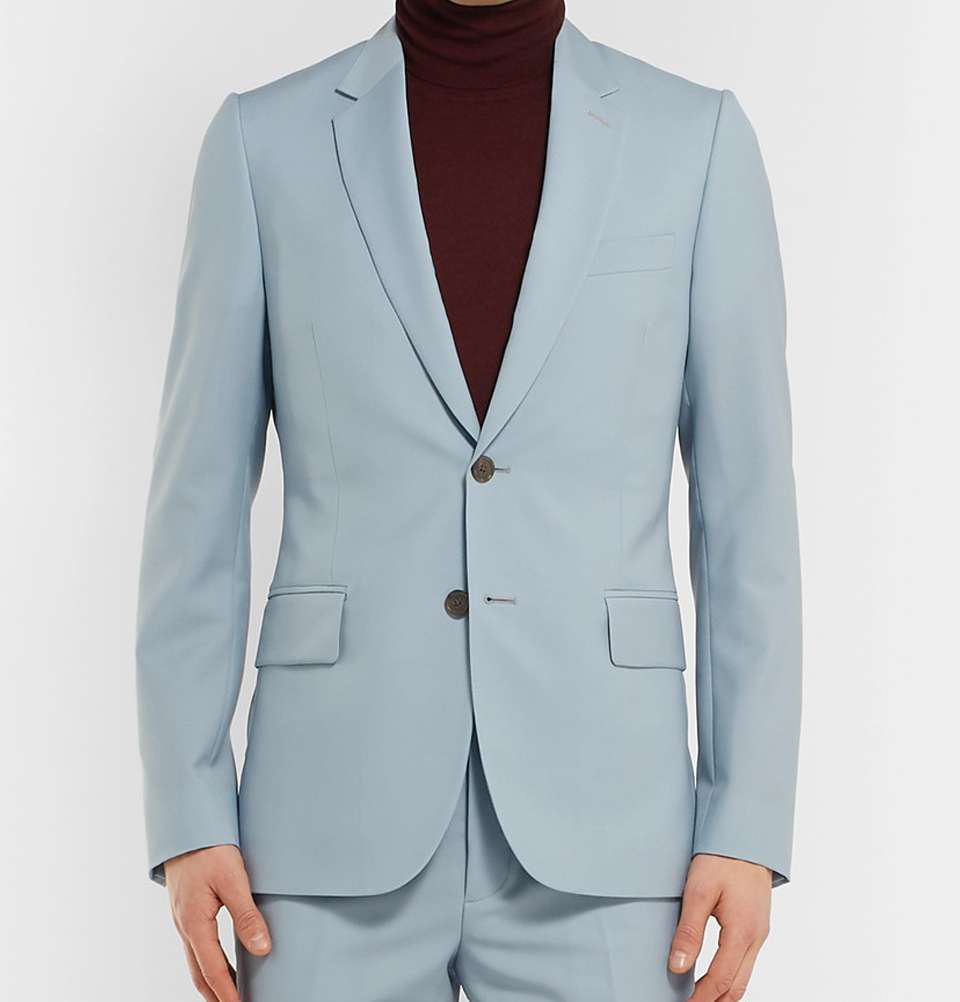 Light-Blue Soho Slim-Fit Wool and Mohair-Blend Jacket