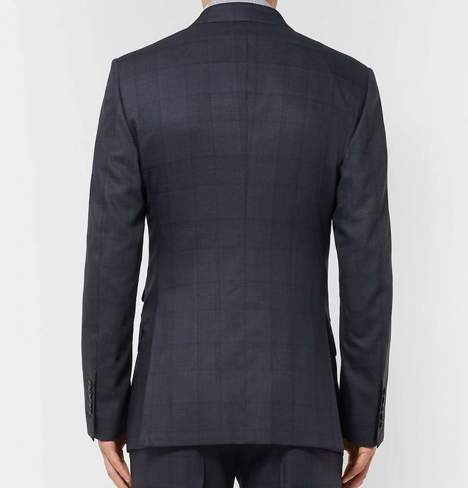 Navy O'Connor Slim-Fit Prince of Wales Checked Wool Jacket