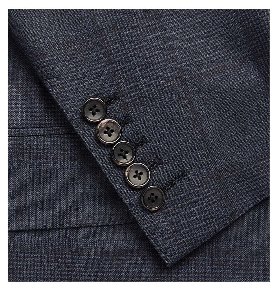 Navy O'Connor Slim-Fit Prince of Wales Checked Wool Jacket