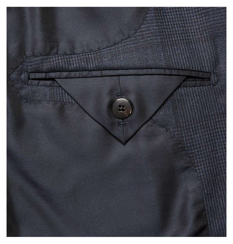 Navy O'Connor Slim-Fit Prince of Wales Checked Wool Jacket