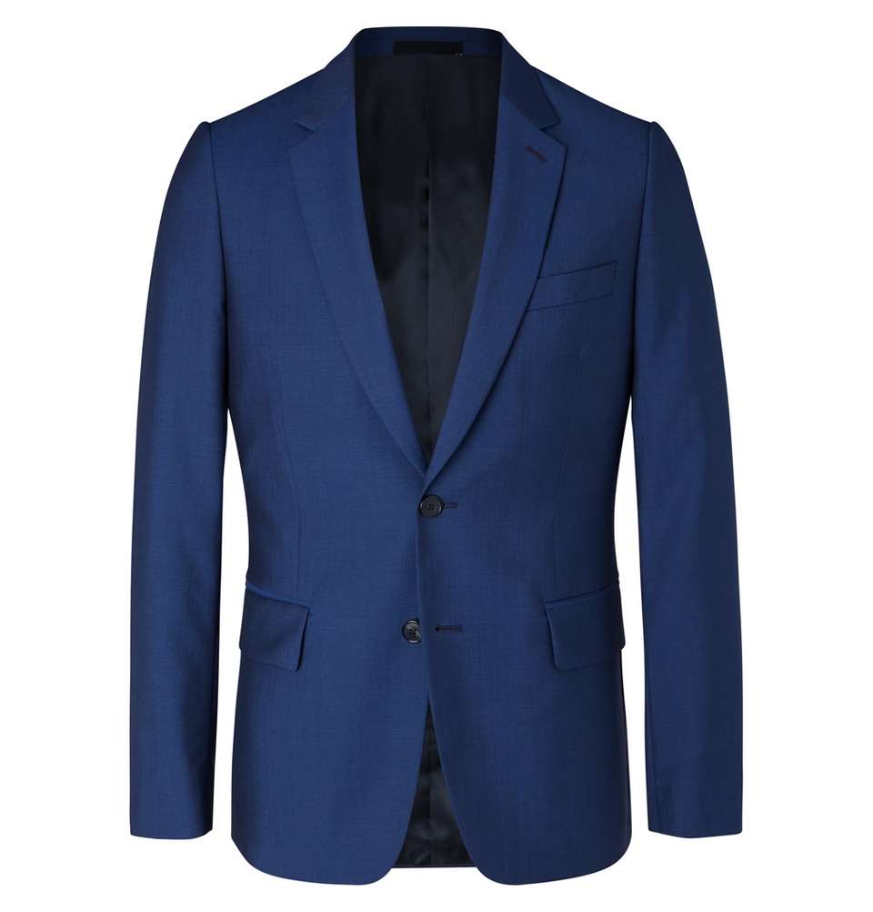 Navy Soho Slim-Fit Wool and Mohair-Blend Jacket