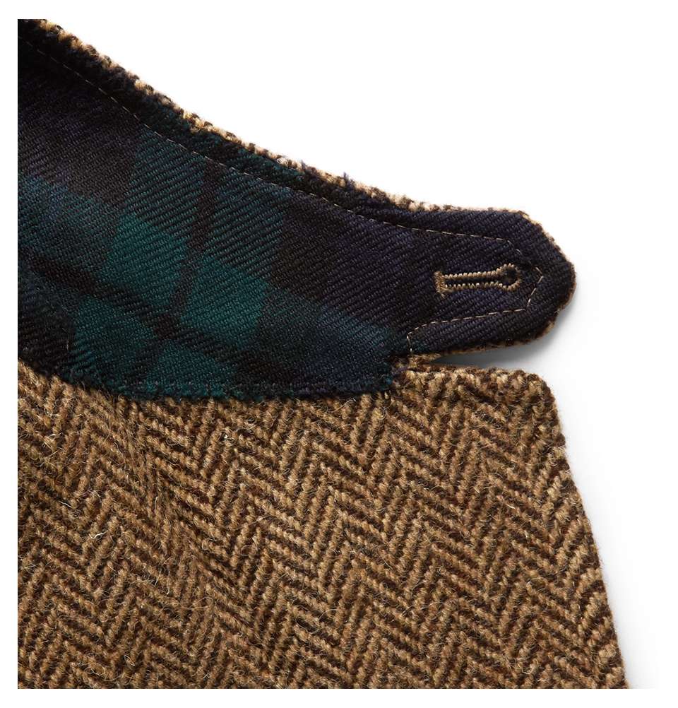 Tan Slim-Fit Herringbone Wool Jacket