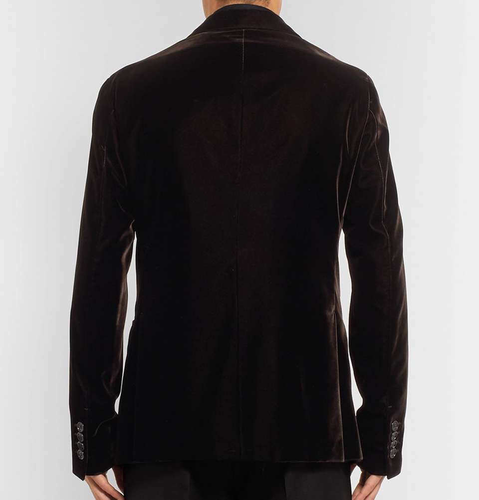 Dark-Brown Velvet Tuxedo Jacket