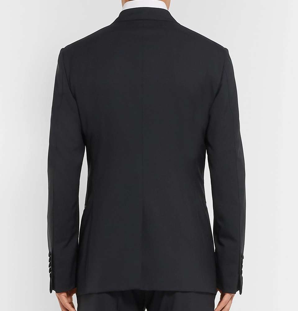 Midnight-Blue Shelton Slim-Fit Double-Breasted Super 120s Wool Tuxedo Jacket