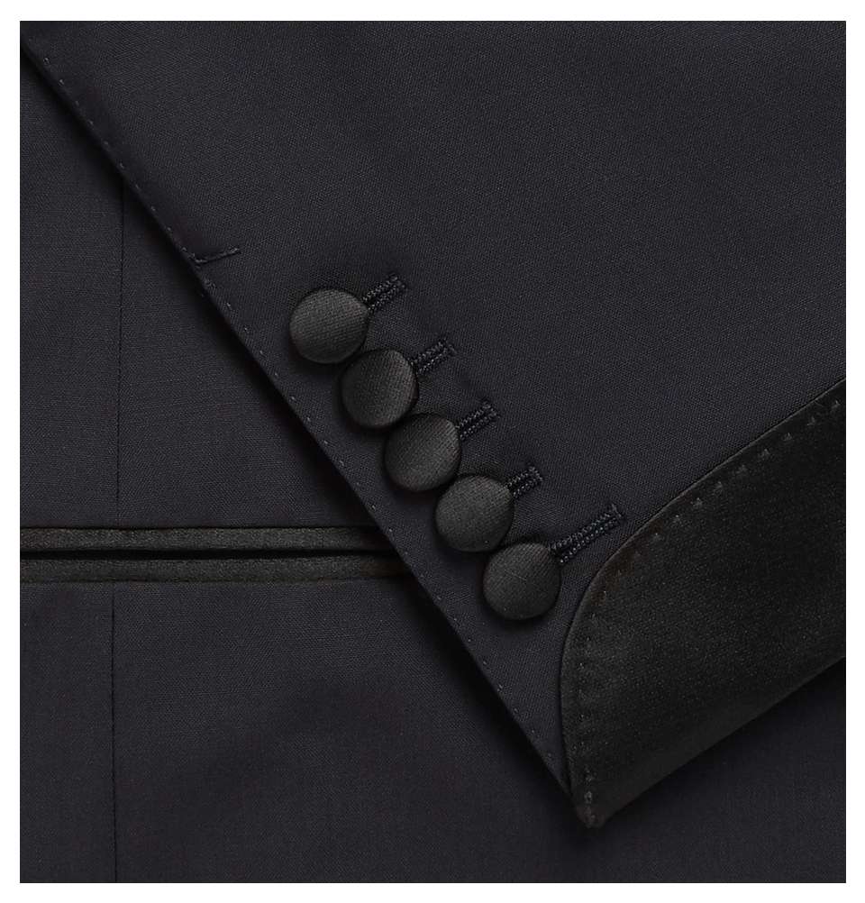 Midnight-Blue Shelton Slim-Fit Double-Breasted Super 120s Wool Tuxedo Jacket