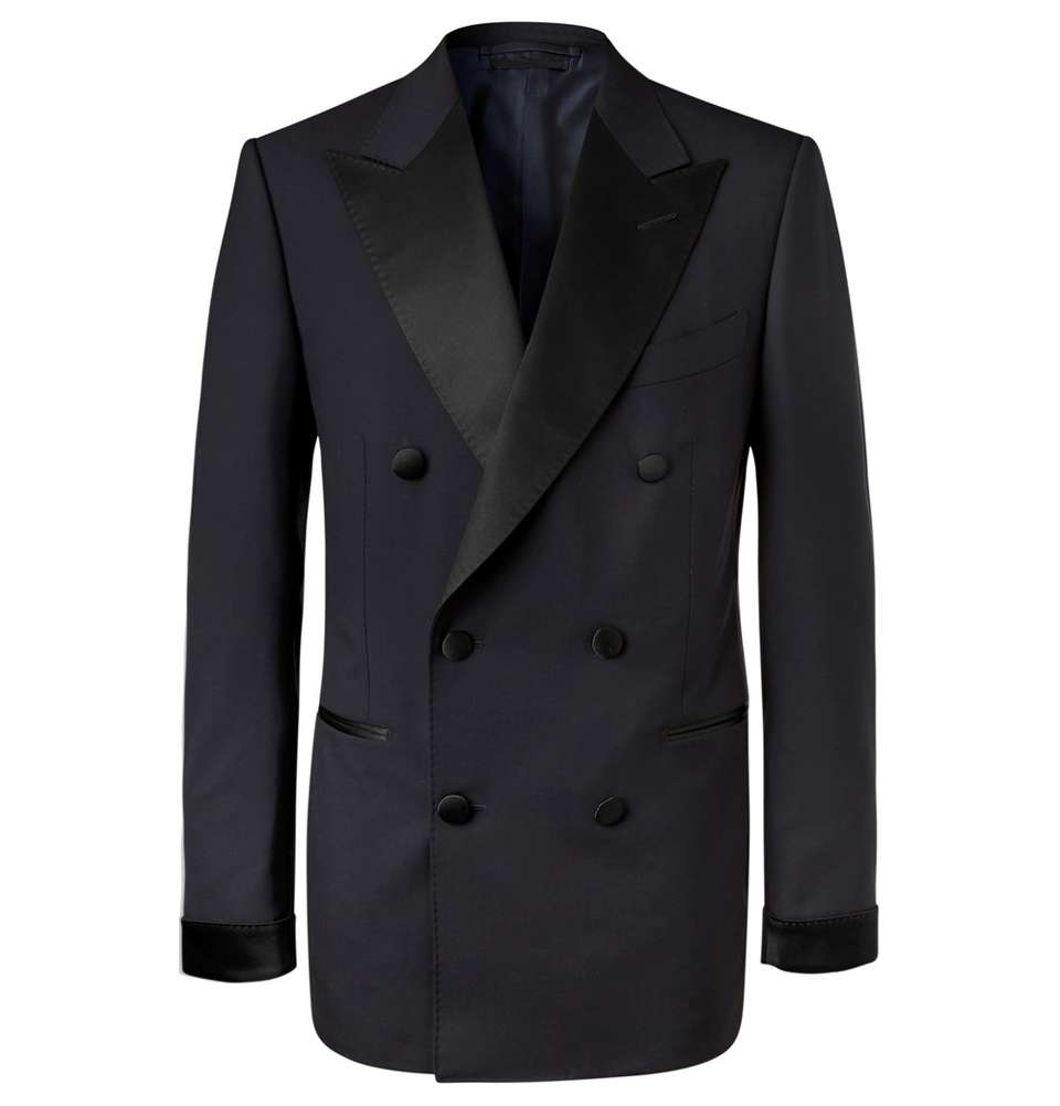 Midnight-Blue Shelton Slim-Fit Double-Breasted Super 120s Wool Tuxedo Jacket