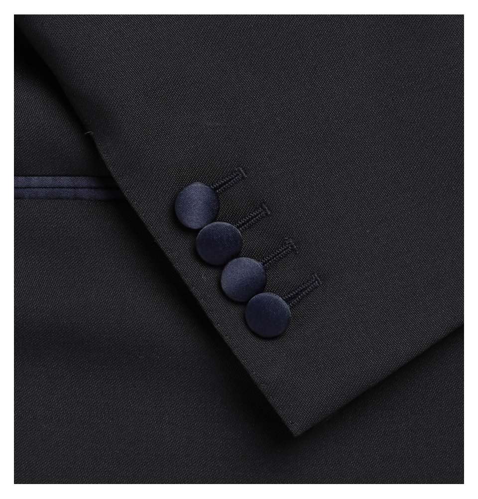 Midnight-Blue Slim-Fit Satin-Trimmed Wool Tuxedo Jacket