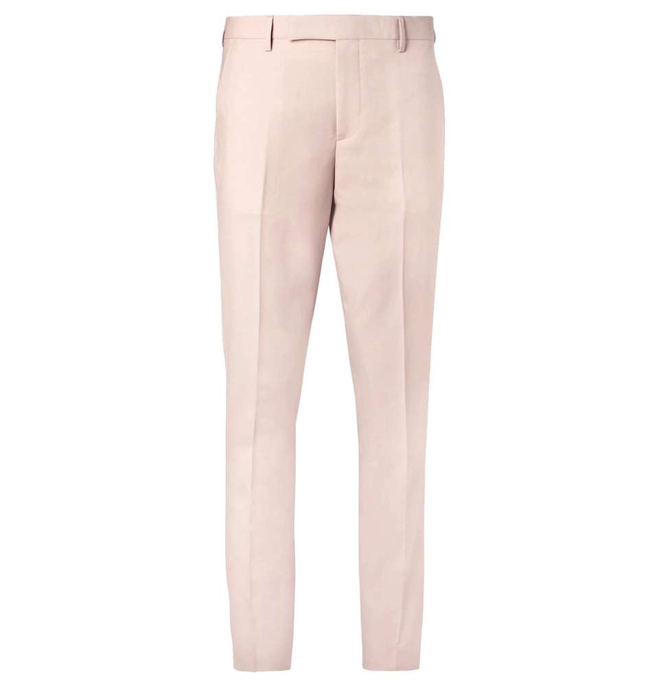 Light-Pink Soho Slim-Fit Wool and Mohair-Blend Trousers