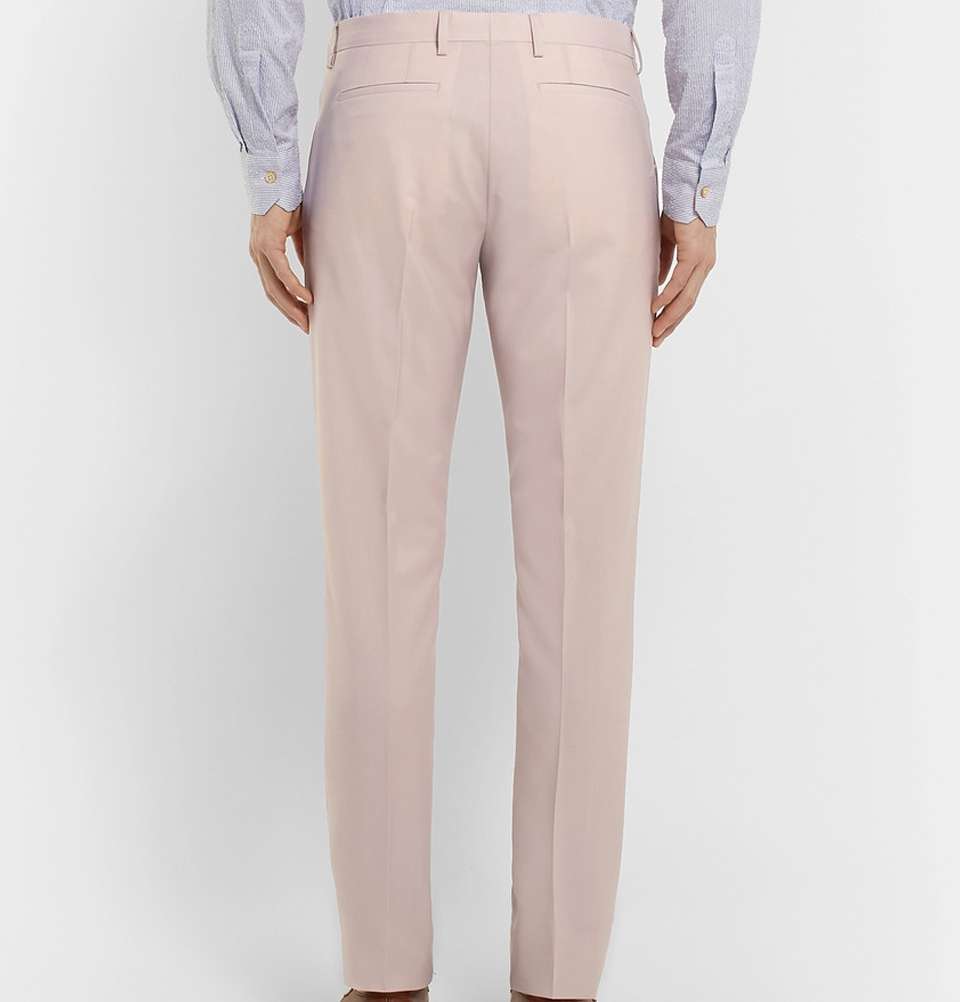 Light-Pink Soho Slim-Fit Wool and Mohair-Blend Trousers