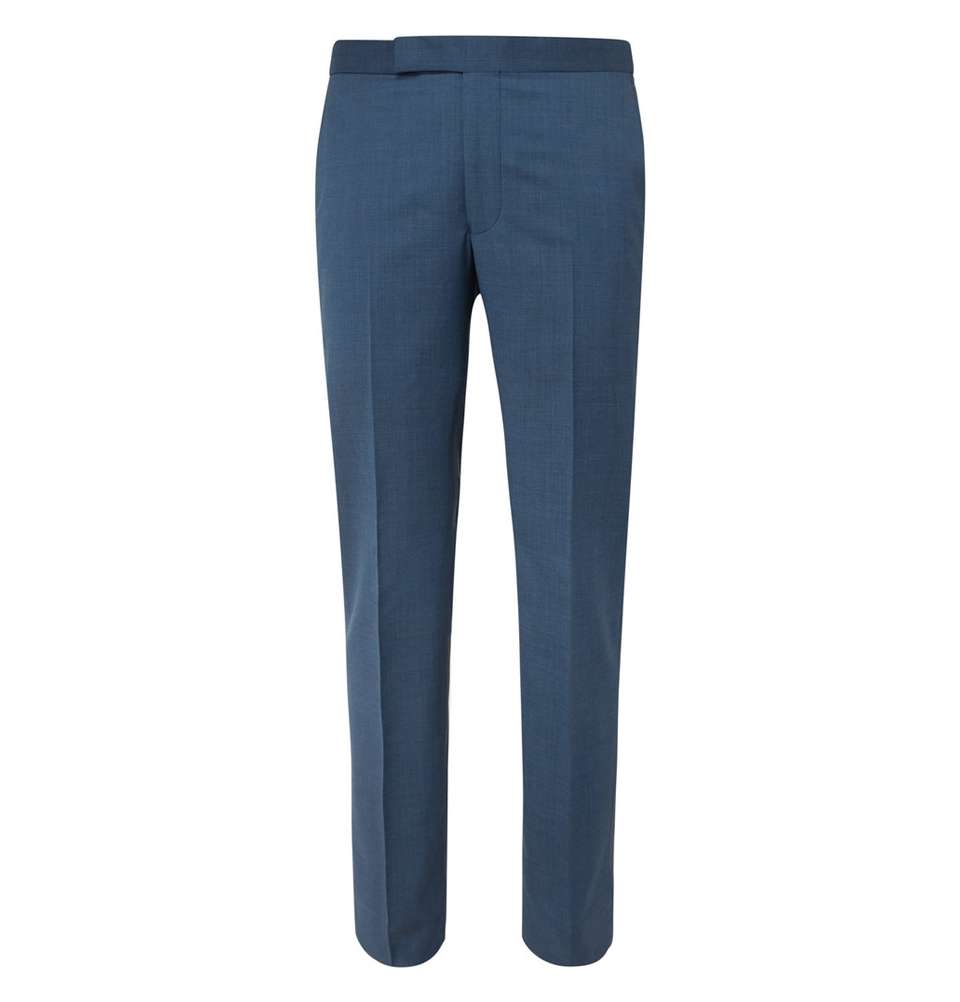 Navy Hyde Slim-Fit Super 130s Virgin Wool Trousers