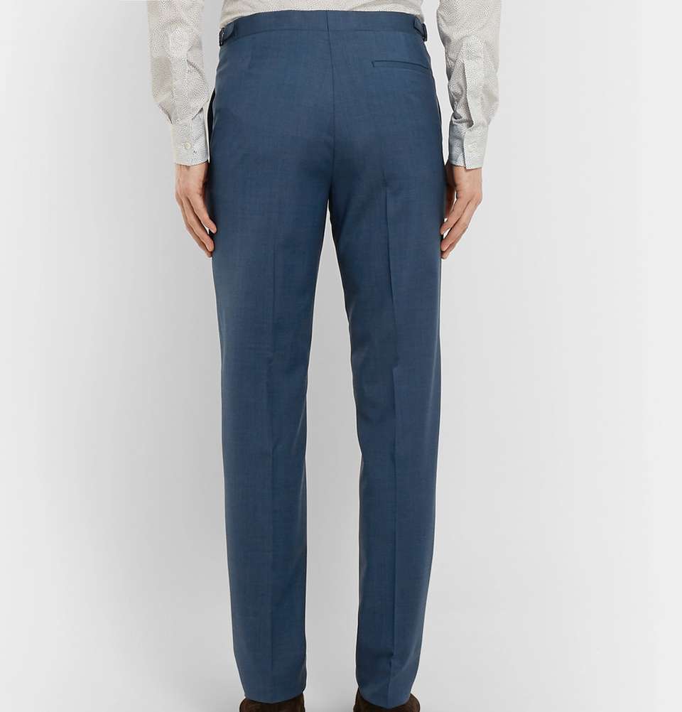 Navy Hyde Slim-Fit Super 130s Virgin Wool Trousers