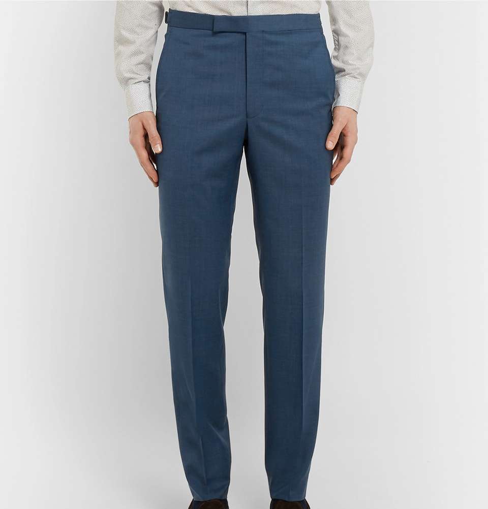 Navy Hyde Slim-Fit Super 130s Virgin Wool Trousers