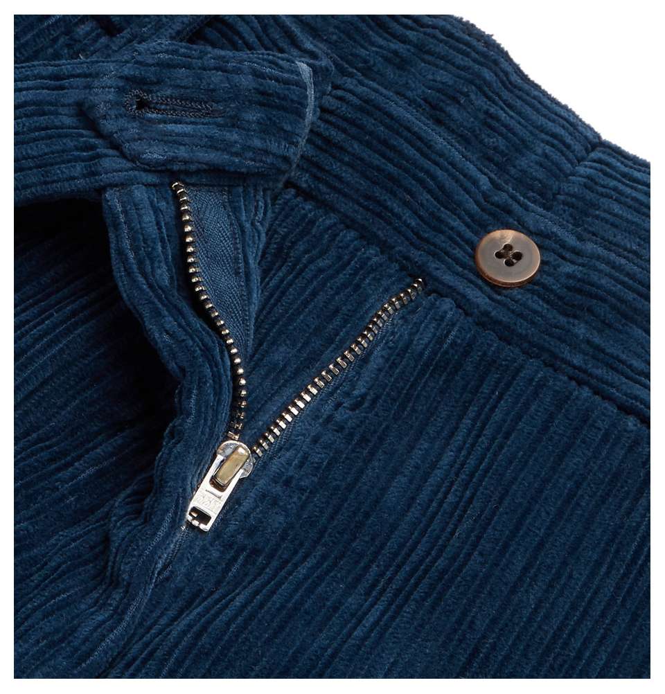 Navy Slim-Fit Cotton-Corduroy Trousers