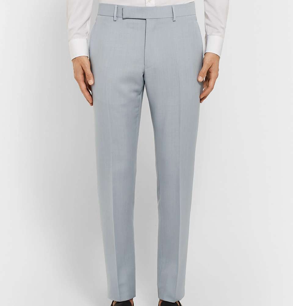 Stone Slim-Fit Mohair and Wool-Blend Trousers