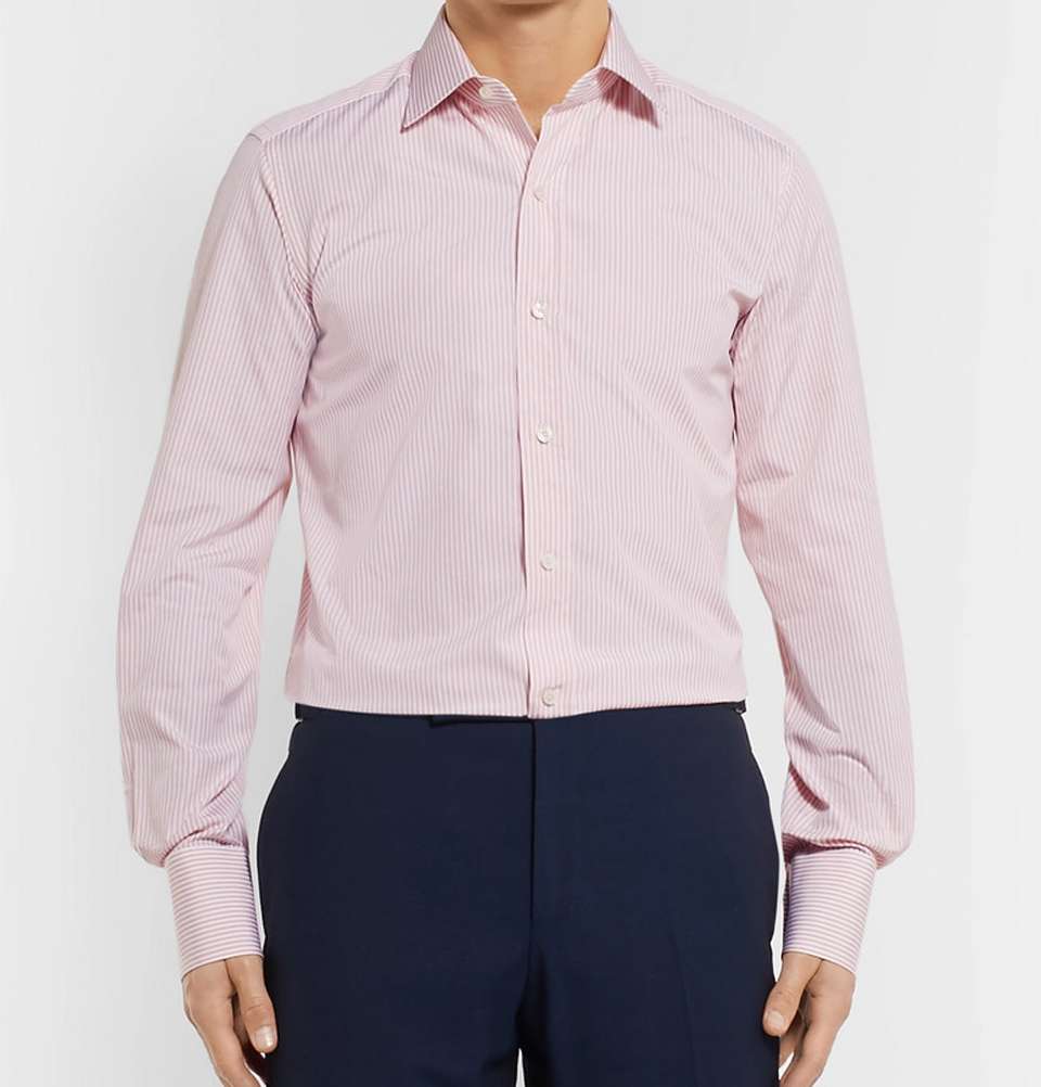 Baton Slim-Fit Striped Cotton-Poplin Shirt