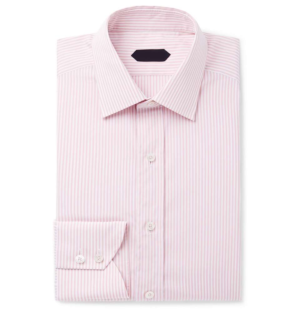 Baton Slim-Fit Striped Cotton-Poplin Shirt