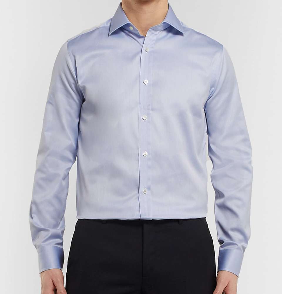 Light-Blue Slim-Fit Cotton Shirt