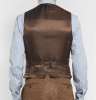 Tan Herringbone Wool and Satin Waistcoat