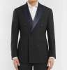 Midnight-Blue Slim-Fit Satin-Trimmed Wool Tuxedo Jacket