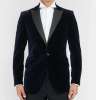 Navy Slim-Fit Grosgrain-Trimmed Cotton-Velvet Tuxedo Jacket