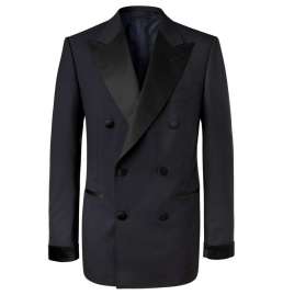 Midnight-Blue Shelton Slim-Fit Double-Breasted Super 120s Wool Tuxedo Jacket