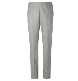 Light-Grey Slim-Fit MÃ©lange Wool-Flannel Trousers
